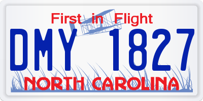 NC license plate DMY1827
