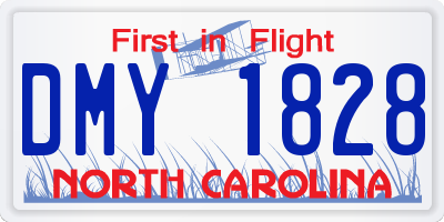 NC license plate DMY1828