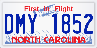 NC license plate DMY1852
