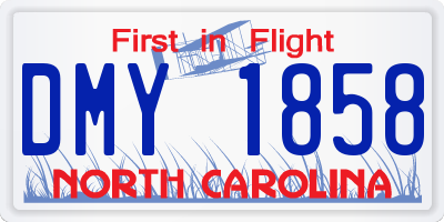 NC license plate DMY1858