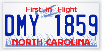 NC license plate DMY1859