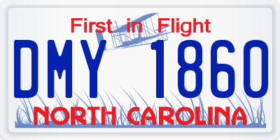 NC license plate DMY1860