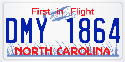 NC license plate DMY1864