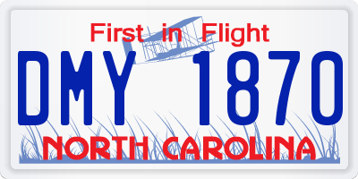 NC license plate DMY1870
