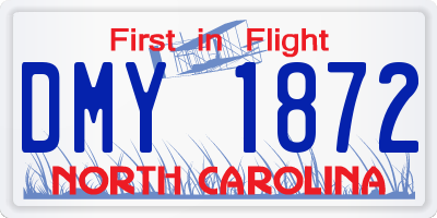 NC license plate DMY1872