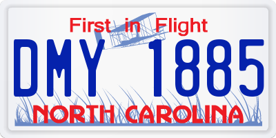 NC license plate DMY1885
