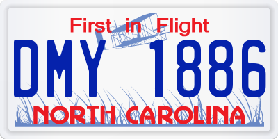 NC license plate DMY1886