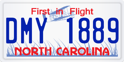 NC license plate DMY1889