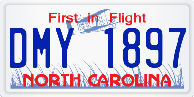 NC license plate DMY1897
