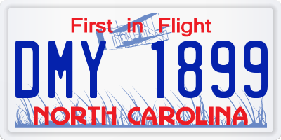 NC license plate DMY1899