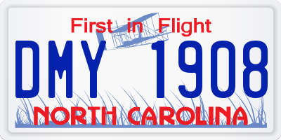 NC license plate DMY1908