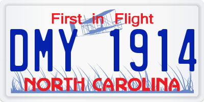 NC license plate DMY1914