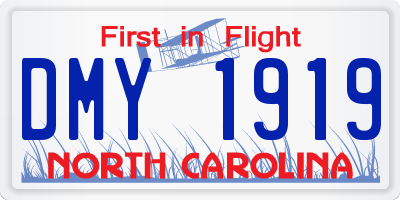 NC license plate DMY1919