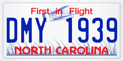 NC license plate DMY1939