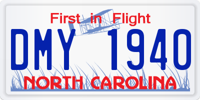 NC license plate DMY1940