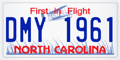 NC license plate DMY1961