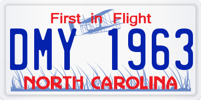 NC license plate DMY1963