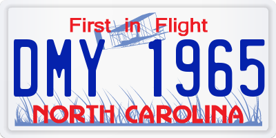 NC license plate DMY1965