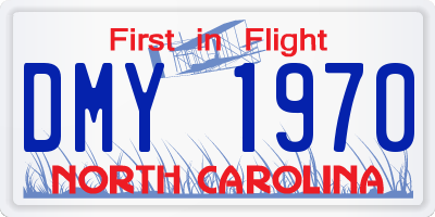 NC license plate DMY1970