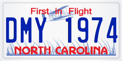 NC license plate DMY1974