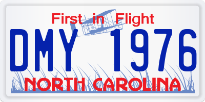 NC license plate DMY1976
