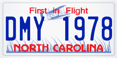 NC license plate DMY1978