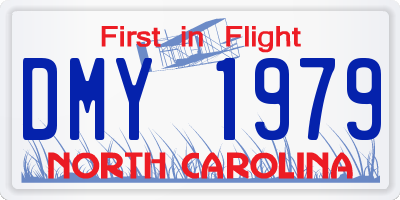 NC license plate DMY1979