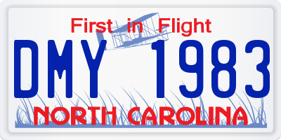 NC license plate DMY1983