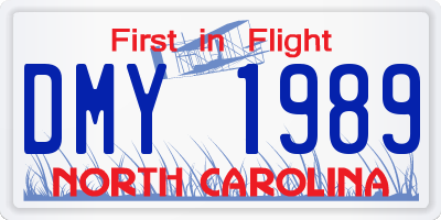 NC license plate DMY1989