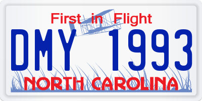 NC license plate DMY1993