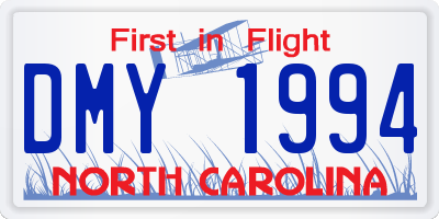NC license plate DMY1994