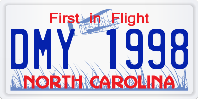 NC license plate DMY1998