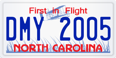 NC license plate DMY2005