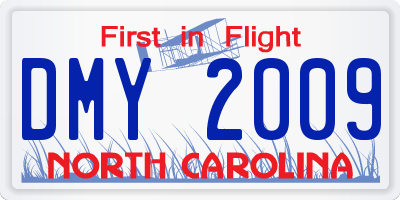 NC license plate DMY2009
