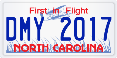NC license plate DMY2017
