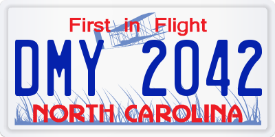 NC license plate DMY2042