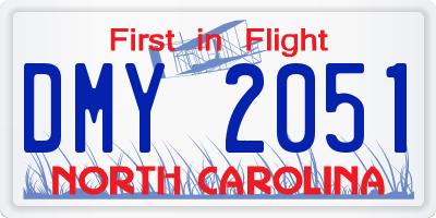 NC license plate DMY2051