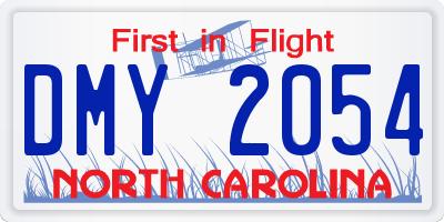 NC license plate DMY2054