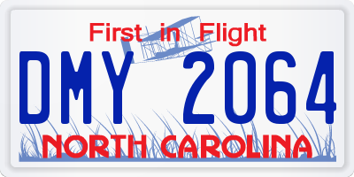 NC license plate DMY2064