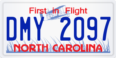 NC license plate DMY2097