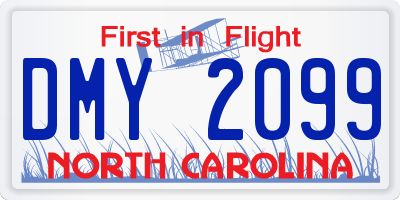 NC license plate DMY2099