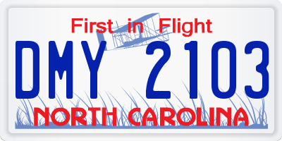 NC license plate DMY2103