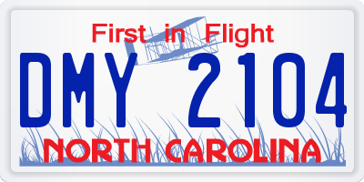 NC license plate DMY2104