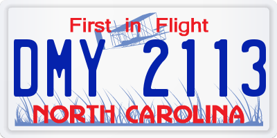 NC license plate DMY2113