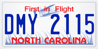 NC license plate DMY2115