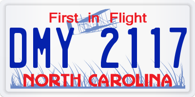 NC license plate DMY2117