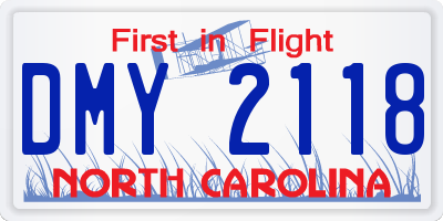 NC license plate DMY2118