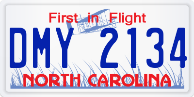 NC license plate DMY2134