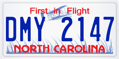 NC license plate DMY2147