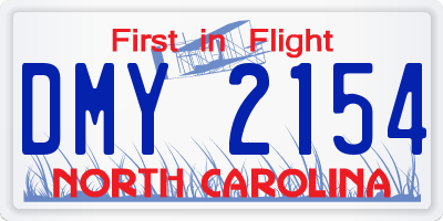 NC license plate DMY2154